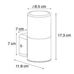 QAZQA Wandlamp Buiten Odense - Zwart - Modern - L 8.5cm 17 QAZQA Wandlamp Buiten Odense - Zwart - Modern - L 8.5cm -Tuinwinkel 10013586