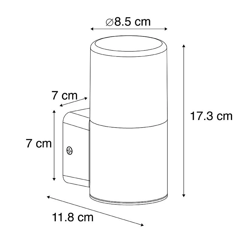 QAZQA Wandlamp Buiten Odense - Zwart - Modern - L 8.5cm 7 QAZQA Wandlamp Buiten Odense - Zwart - Modern - L 8.5cm - Afbeelding 5