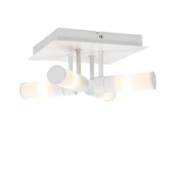 QAZQA Moderne Badkamer Plafondlamp Wit 4-lichts IP44 - Bath -Tuinwinkel 10144679