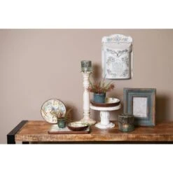 Clayre & Eef Bloempot 13 Cm Blauw Keramiek Rond Bloempot Binnen -Tuinwinkel 10434524