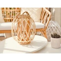 Beliani - MAURITIUS - Lantaarn - Lichte Houtkleur - Wilgenhout 19 Beliani - MAURITIUS - Lantaarn - Lichte Houtkleur - Wilgenhout -Tuinwinkel 10546565