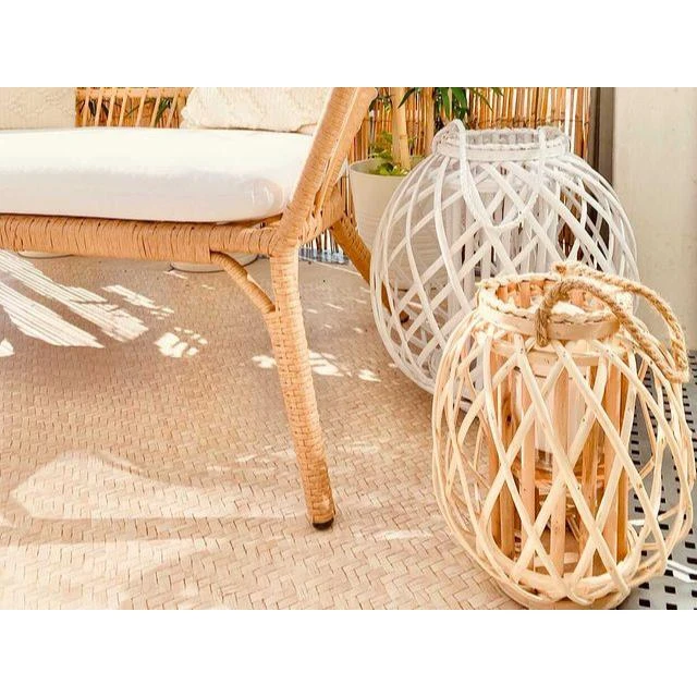 Beliani - MAURITIUS - Lantaarn - Lichte Houtkleur - Wilgenhout 9 Beliani - MAURITIUS - Lantaarn - Lichte Houtkleur - Wilgenhout - Afbeelding 7