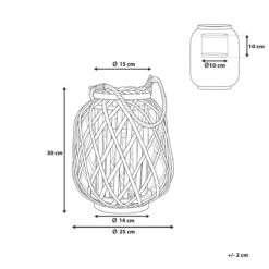 Beliani - MAURITIUS - Lantaarn - Lichte Houtkleur - Wilgenhout 21 Beliani - MAURITIUS - Lantaarn - Lichte Houtkleur - Wilgenhout -Tuinwinkel 10546571