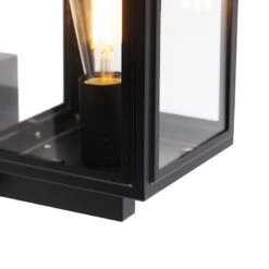QAZQA Landelijke Wandlamp Zwart IP44 - Sutton Up -Tuinwinkel 10595832