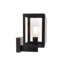 QAZQA Landelijke Wandlamp Zwart IP44 - Sutton Up -Tuinwinkel 10595848