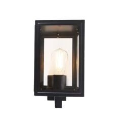 QAZQA Landelijke Wandlamp Zwart IP44 - Sutton Up -Tuinwinkel 10595864