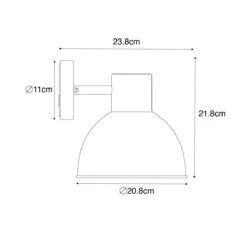 QAZQA Industriële Buitenwandlamp Donkergrijs Rond IP44 - Natas -Tuinwinkel 10634628