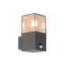 QAZQA Buiten Wandlamp Donkergrijs En Bewegingsmelder IP44 - Denmark -Tuinwinkel 10717778