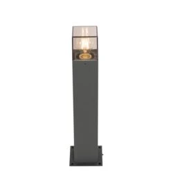 QAZQA Moderne Staande Buitenlamp 50 Cm Donkergrijs IP44 - Denmark -Tuinwinkel 10787325
