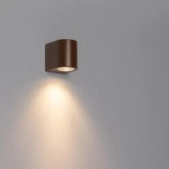 QAZQA Moderne Buiten Wandlamp Roestbruin Kunststof Ovaal - Baleno -Tuinwinkel 10899418