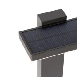 QAZQA Buiten Paaltje Donkergrijs 80 Cm Incl. LED En Dimlicht Op Solar -Tuinwinkel 10913064