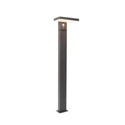 QAZQA Buiten Paaltje Donkergrijs 80 Cm Incl. LED En Dimlicht Op Solar -Tuinwinkel 10913069