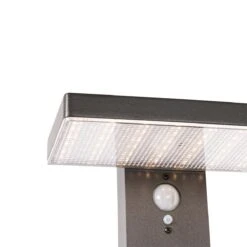 QAZQA Buiten Paaltje Donkergrijs 80 Cm Incl. LED En Dimlicht Op Solar -Tuinwinkel 10913078