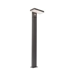 QAZQA Buiten Paaltje Donkergrijs 80 Cm Incl. LED En Dimlicht Op Solar -Tuinwinkel 10913099