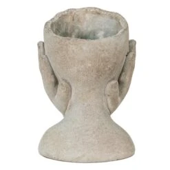 Clayre & Eef Bloempot Hoofd 13x13x18 Cm Grijs Steen Bloempot Binnen 10 Clayre & Eef Bloempot Hoofd 13x13x18 Cm Grijs Steen Bloempot Binnen -Tuinwinkel 11046976