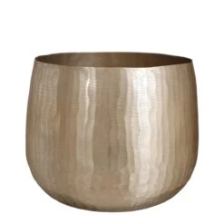 House Of Seasons Rista Bloempot - 29x29x25 Cm - Aluminium - Goud