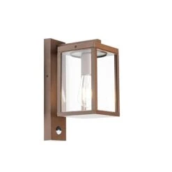 QAZQA Buiten Wandlantaarn Roestbruin Met Bewegingssensor IP44 - -Tuinwinkel 11174961