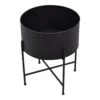 LOFT42 Flora Plantenbak Rond - Metaal - Mat Zwart - Ø40 -Tuinwinkel 11195343