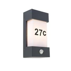 QAZQA Buiten Wandlamp Donkergrijs IP44 Bewegingssensor - Tide