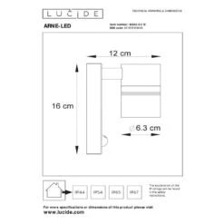 Lucide ARNE-LED IR Wandspot - Mat Chroom -Tuinwinkel 11266734