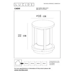 Lucide CADIX - Sokkellamp Buiten - Ø 16 Cm - 1xE27 -Tuinwinkel 11267237