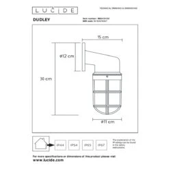 Lucide DUDLEY - Wandlamp Buiten - 1xE27 - IP44 - M -Tuinwinkel 11267793