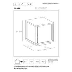 Lucide CLAIRE Sokkellamp - Antraciet 14 Lucide CLAIRE Sokkellamp - Antraciet -Tuinwinkel 11271894