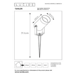 Lucide TAYLOR Tuinspot - Zwart -Tuinwinkel 11390621