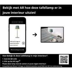 Lucide JUSTINE Tafellamp - Groen -Tuinwinkel 11391557