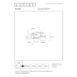 Lucide NIORT Plafondspot - Zwart -Tuinwinkel 11391909