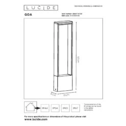 Lucide GOA Sokkellamp - Antraciet -Tuinwinkel 11393270