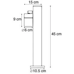 QAZQA Smart Buitenlamp Zwart 45 Cm Verstelbaar Incl. Wifi GU10 - Solo -Tuinwinkel 11669295