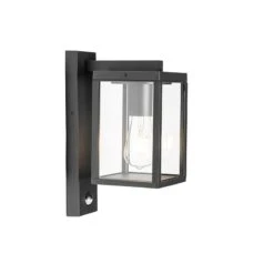 QAZQA Buiten Wandlantaarn Zwart Met Bewegingssensor IP44 - Charlois -Tuinwinkel 11760746