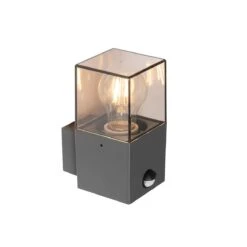 QAZQA Buiten Wandlamp Donkergrijs En Bewegingsmelder IP44 - Denmark -Tuinwinkel 11760912