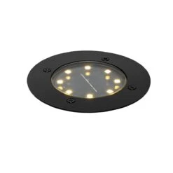 QAZQA Set Van 6 Grondspots Zwart Incl. LED IP65 Solar - Terry -Tuinwinkel 11764452