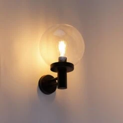 QAZQA Buiten Wandlamp Zwart Met Kunststof IP44 RVS - Sfera -Tuinwinkel 11767305