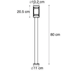 QAZQA Smart Buitenlamp Zwart 80 Cm IP44 Incl. Wifi ST64 - Gleam -Tuinwinkel 11769270