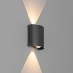 QAZQA Buiten Wandlamp Donkergrijs Incl. LED 2-lichts IP54 - Silly 14 QAZQA Buiten Wandlamp Donkergrijs Incl. LED 2-lichts IP54 - Silly -Tuinwinkel 11769669
