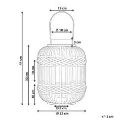 Beliani - BORACAY - Lantaarn - Zwart - 30 Cm - Bamboe -Tuinwinkel 9452747