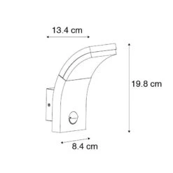 QAZQA Buitenwandlamp Antraciet Incl. LED IP54 Met Bewegingssensor - 17 QAZQA Buitenwandlamp Antraciet Incl. LED IP54 Met Bewegingssensor - -Tuinwinkel 9456991