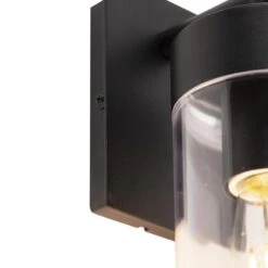 QAZQA Moderne Buitenwandlamp Zwart - Rullo -Tuinwinkel 9501048