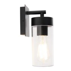 QAZQA Moderne Buitenwandlamp Zwart - Rullo -Tuinwinkel 9501052