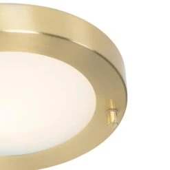 QAZQA Moderne Plafonnière Goud 18 Cm IP44 - Yuma -Tuinwinkel 9541748