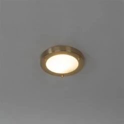 QAZQA Moderne Plafonnière Goud 18 Cm IP44 - Yuma -Tuinwinkel 9541770