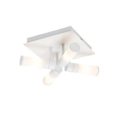 QAZQA Moderne Badkamer Plafondlamp Wit 4-lichts IP44 - Bath