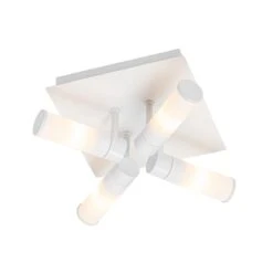QAZQA Moderne Badkamer Plafondlamp Wit 4-lichts IP44 - Bath -Tuinwinkel 9700759