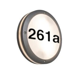 QAZQA Buitenwandlamp Antraciet Met Huisnummer IP54 - Glow 10 QAZQA Buitenwandlamp Antraciet Met Huisnummer IP54 - Glow -Tuinwinkel 9705982
