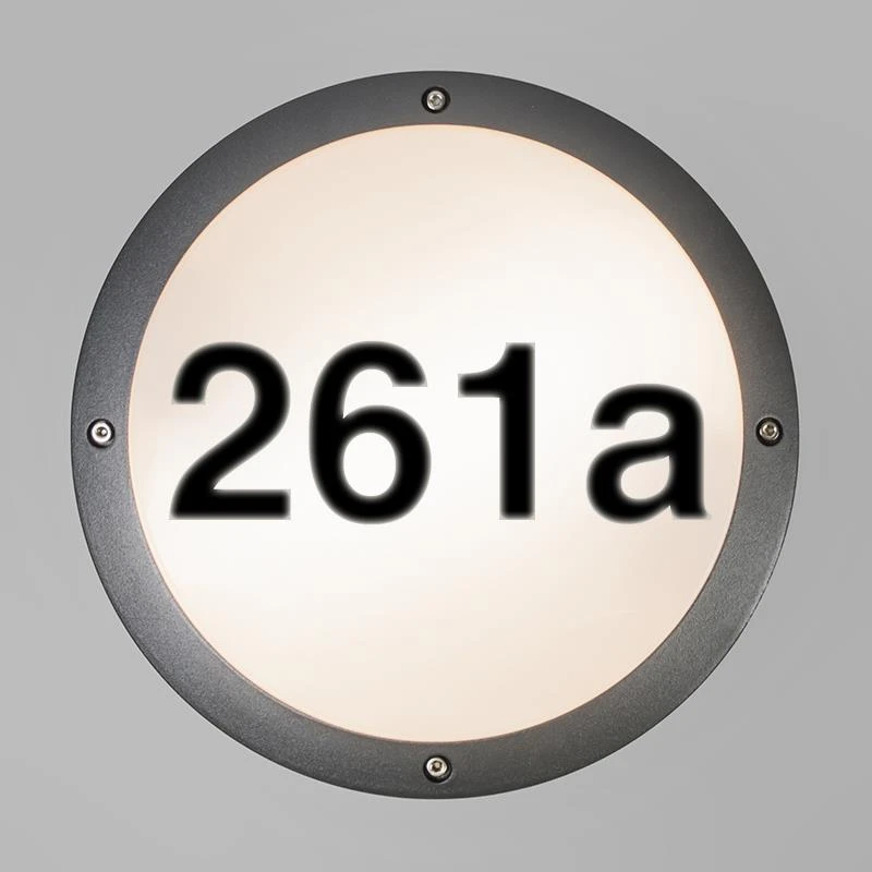 QAZQA Buitenwandlamp Antraciet Met Huisnummer IP54 - Glow 6 QAZQA Buitenwandlamp Antraciet Met Huisnummer IP54 - Glow - Afbeelding 4