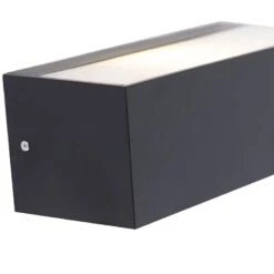 QAZQA Moderne Wandlamp Zwart IP44 - Houks -Tuinwinkel 9707153