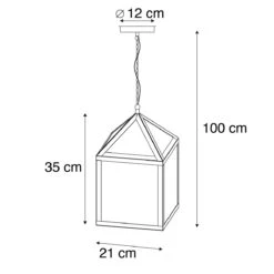 QAZQA Smart Buiten Hanglamp Zwart IP23 Incl. Wifi G95 - Amsterdam -Tuinwinkel 9722775